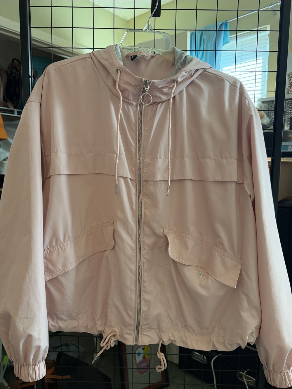 H&M Divided Pink Hooded Windbreaker Jacket